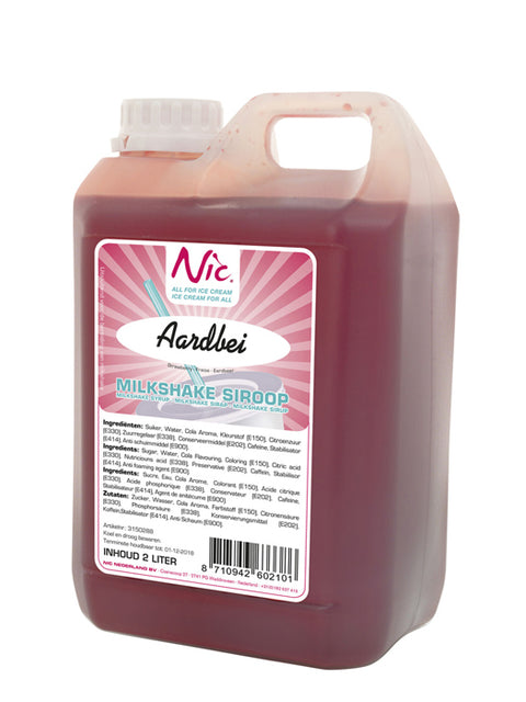 Milkshakesyrup, jordgubb 2L
