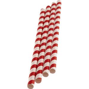 Sugrör papper 250st röd/vit
