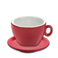 Cappuccinokopp ALBA inkl fat, 150ml, röd
