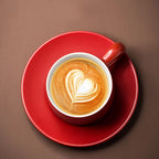 Cappuccinokopp ALBA inkl fat, 150ml, röd
